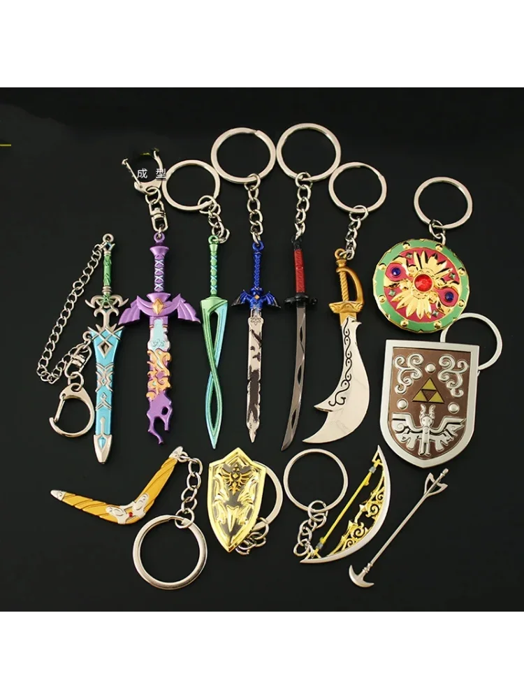Game Zelda Link Master-Schwert Schlüsselanhänger Cosplay Legierung Öffnungsfähige Schwerter Anhänger Requisiten Schlüsselanhänger Zubehör Schlüsselring