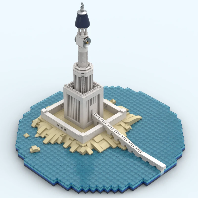 1546 peças moc o farol de alexandria arquitetura bloco de construção presente de natal criatividade ilimitada diy perfeito para personalizado