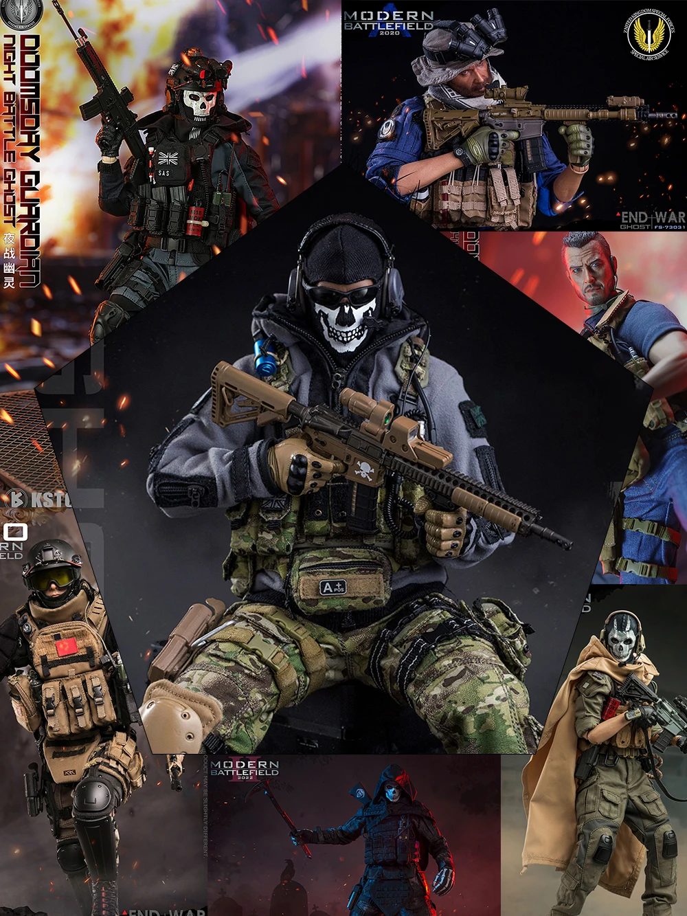 

ViiKONDO 1/6 Flagset FS 73033 Ghost Action Figure Simon Riley End War COD Army Men 12inch Special Toy Model Full Set Collection