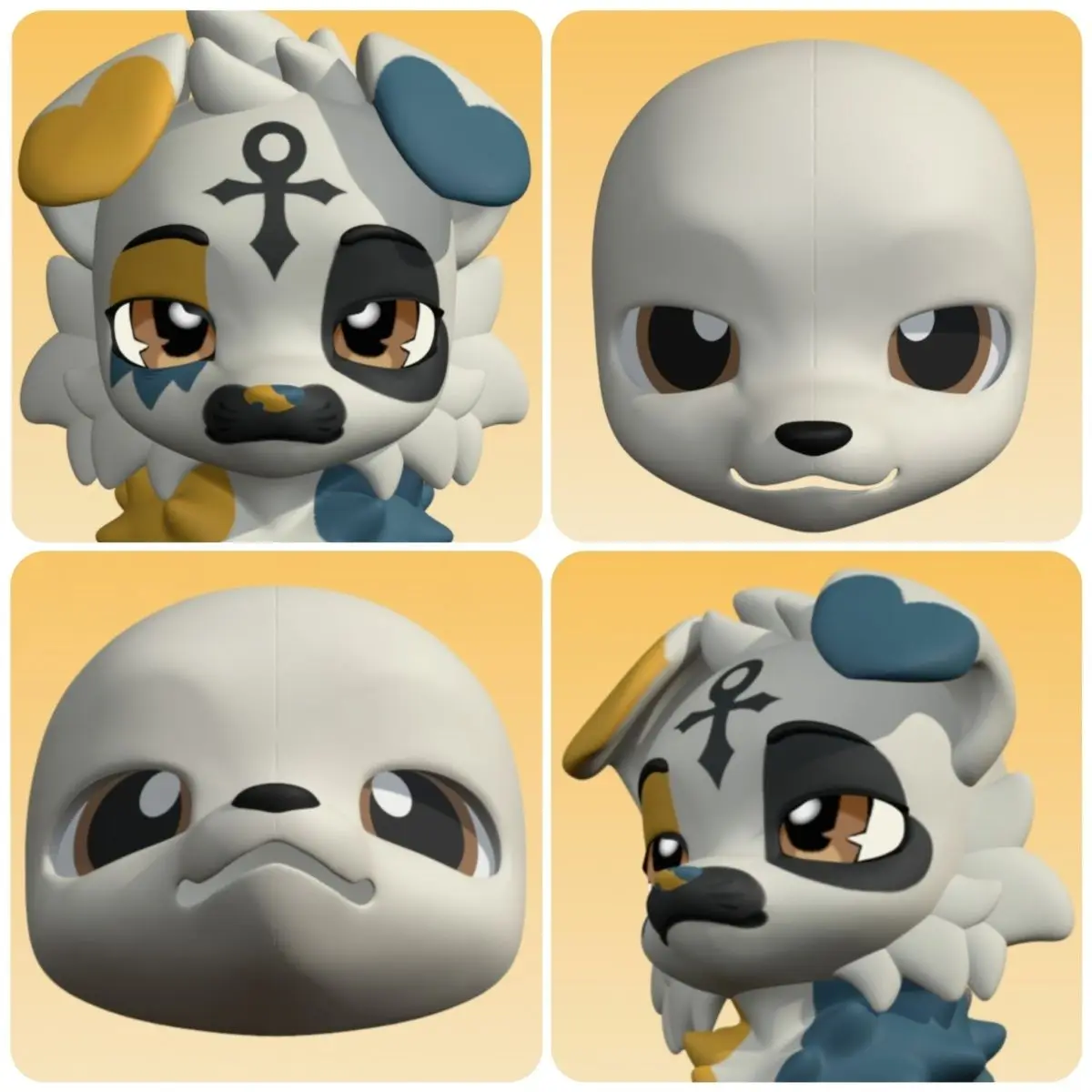 

Base Mask Drooping Ear Puppy Long Snout 3Dprinting Canine Kemono and American Style Skull Cute Canine Anime Accessories cos Prop