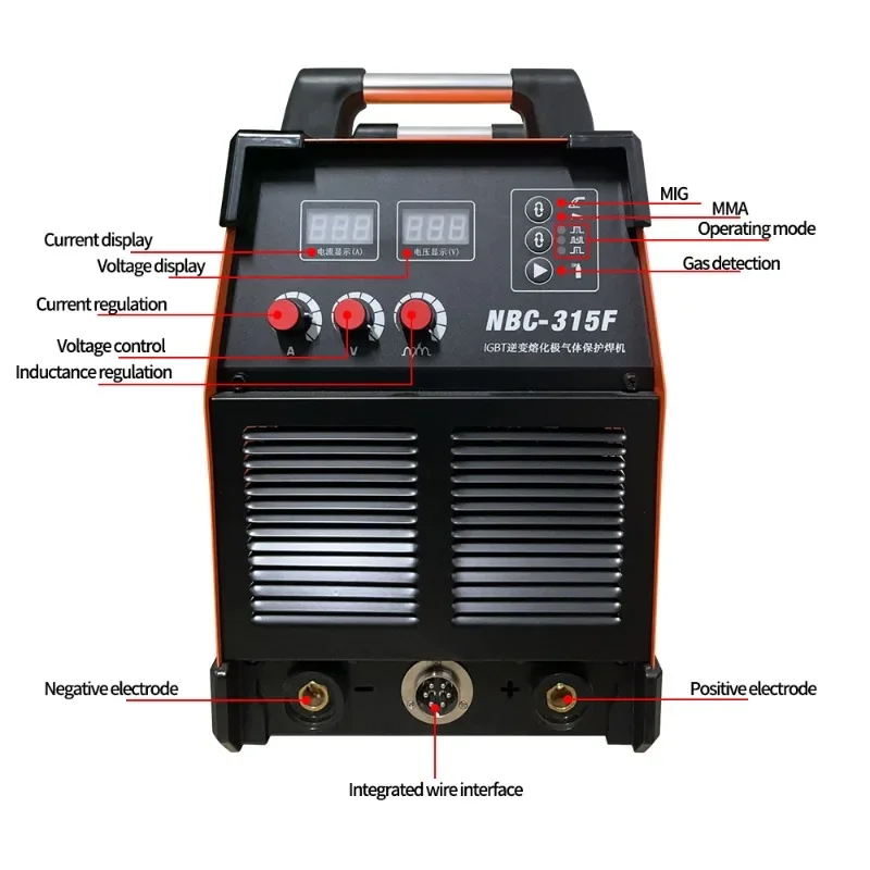 380V 3 Phase MMA Less Flux MAG Welder Soldadora Poste Soudure 4 In 1 NBC 270 A MIG 315 Welding Machine With Split Wire Feeder