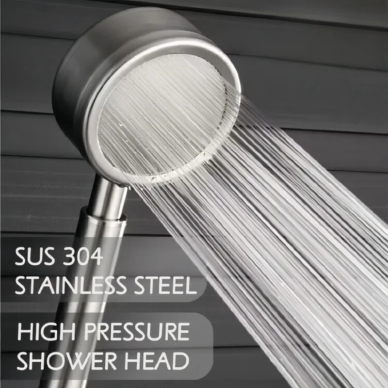 

SUS 304 Stainless Steel Bathroom Handheld Shower Head High Pressure Water Saving Sprayer Nozzle Supercharged Rainfall Showerhead