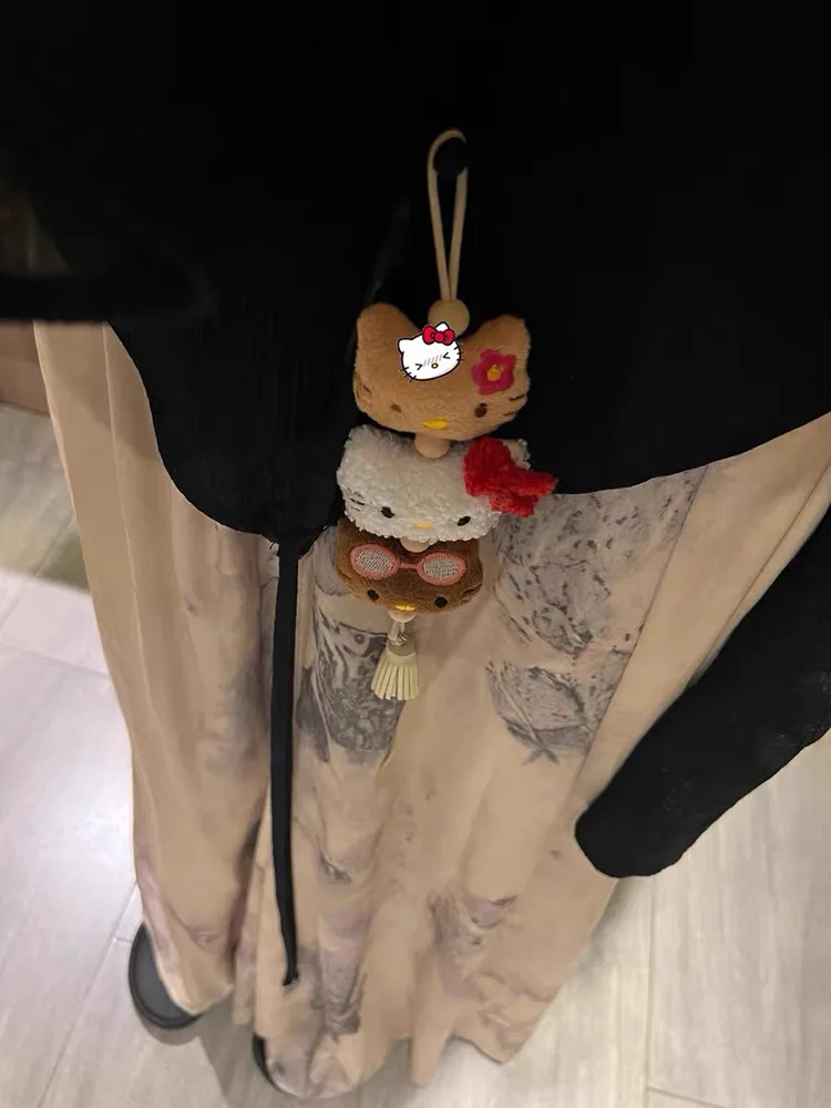 Sanrio Hello Kitty Portachiavi in peluche Kawaii KidsAnime Peluche Portachiavi con ciondolo Donne carine BacCar Keychians Regali di compleanno per ragazze