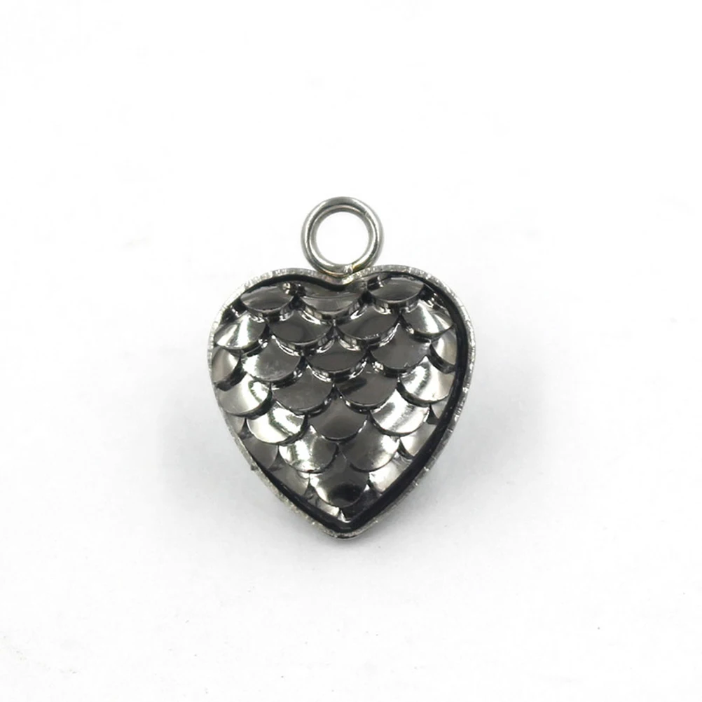 

20 Pcs Stainless Steel Heart Pendant DIY Jewelry Making Peach Fish Scales Charm Pendants Accessories Necklace Bracelet Earrings