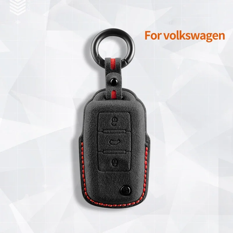 

Top Suede Car Flip Key Case Cover Shell for Volkswagen VW Polo Golf Passat Tiguan Beetle Caddy Eos Skoda Octavia Seat Leon Altea