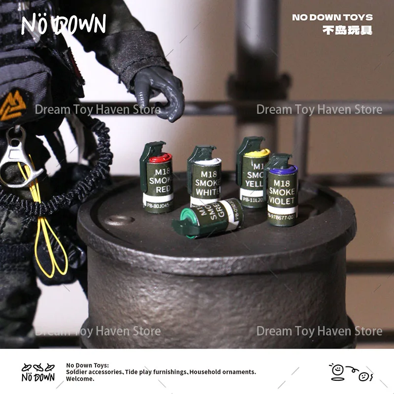 1/12 مقياس الجندي M18 قنبلة يدوية دخان رمي اللعب العسكرية التكتيكية المعدات مجموعة ملحقات لتقوم بها بنفسك 6 بوصة دمى شخصيات الحركة #6