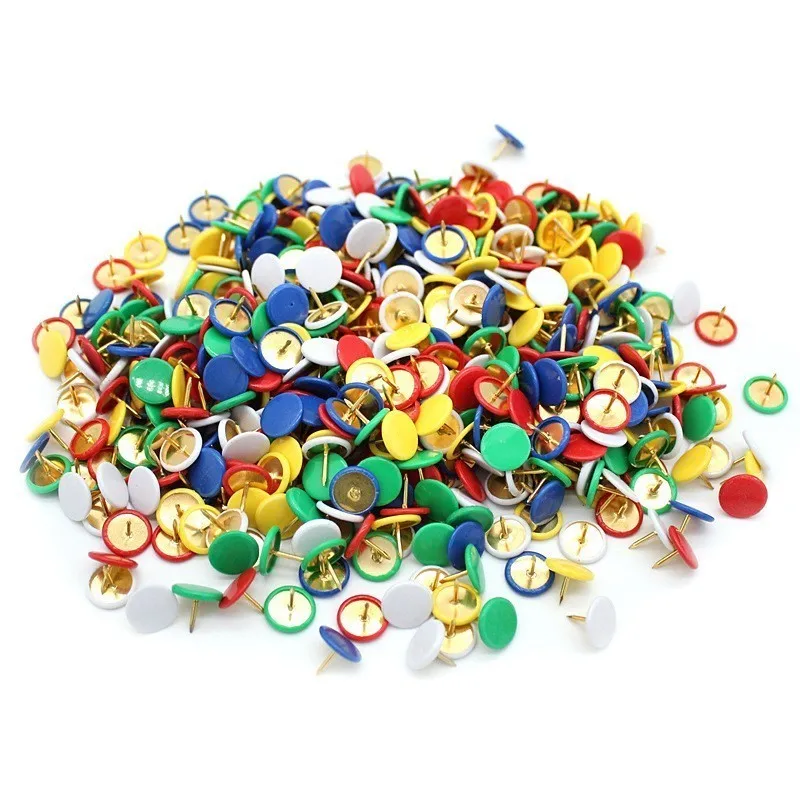 196 pcs Colorful Bulletin Board Pins, Sharp Steel Pin Tip and Cute Round Head Design, ideal for Calendar Photo Pinning