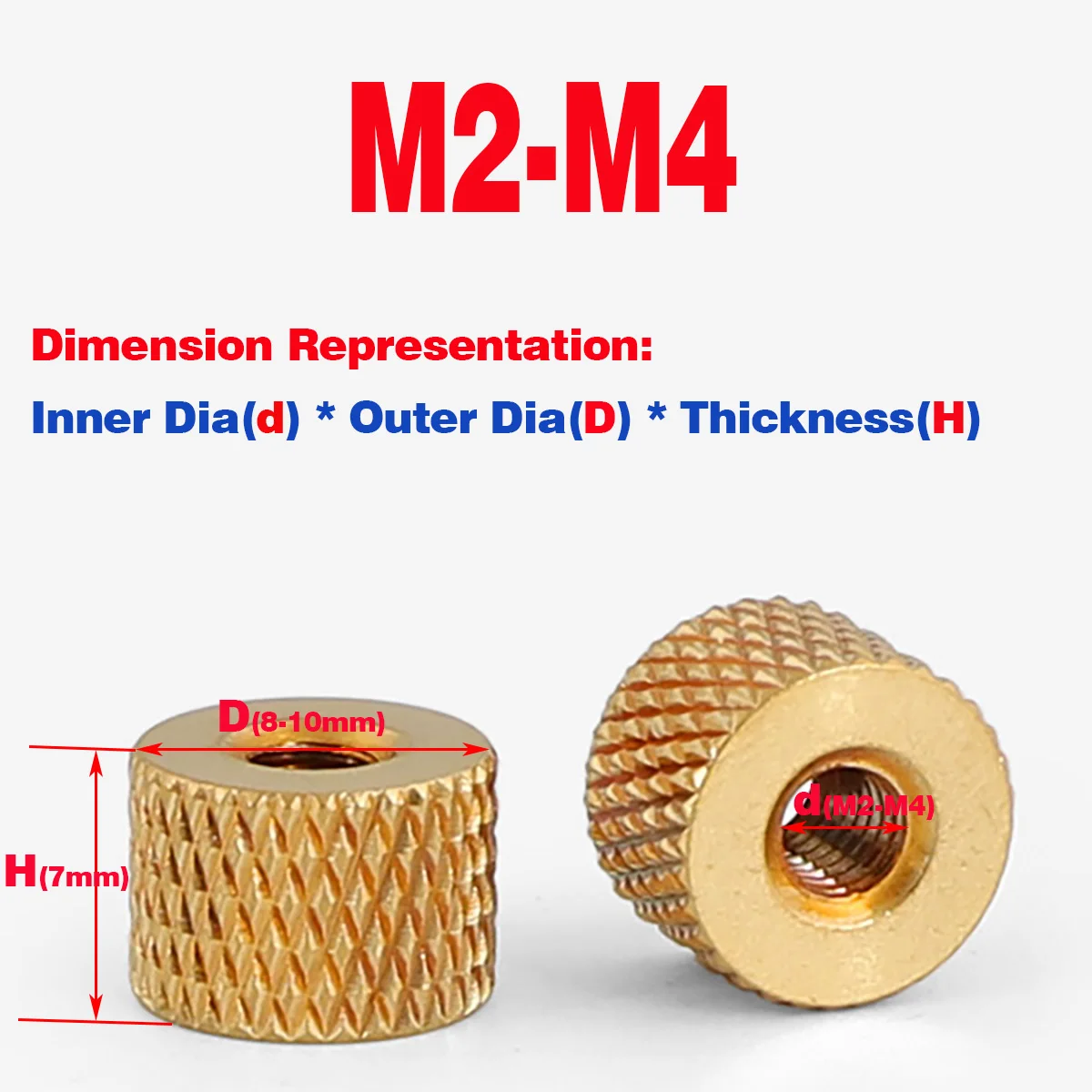 

Brass Knurled Hand Tight Nuts, Pineapple Pattern Round Nuts M2-M4