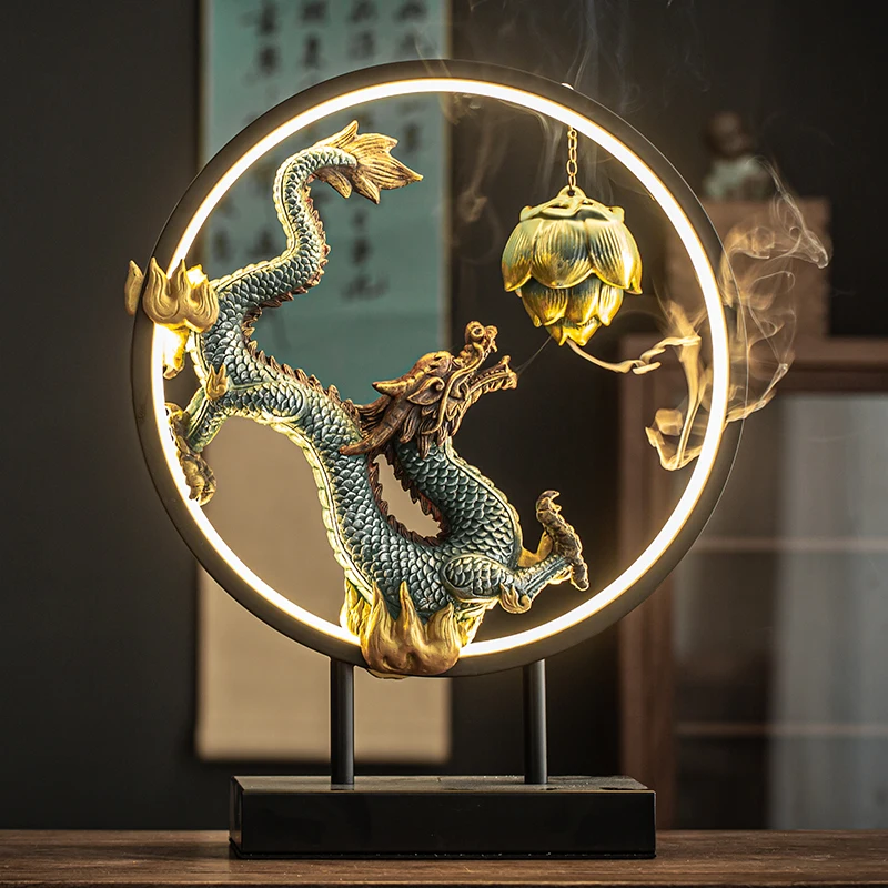 Dragon Luxury Incense Burner Electric Antique Home Backflow Smoke Fountain Led Ceramic Aesthetic Portainciensos Humidifier