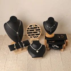 PU Model Bust Show Exhibitor Jewelry Display Necklace Pendants Mannequin Stand Earrings Organizer Ring Bracelet Storage Stand