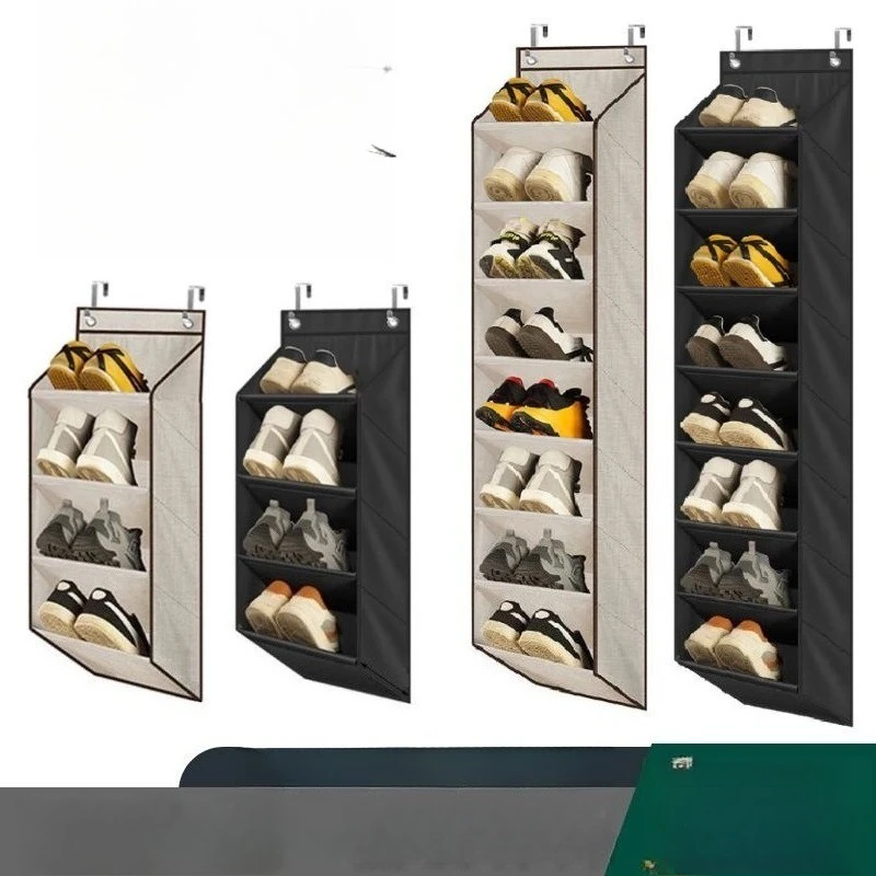 1 Stück 4/8 Format Wandmontierter Schuh-Organizer, über der Tür hängender Oxford-Stoff-Aufbewahrungsbeutel mit mehreren Taschen
