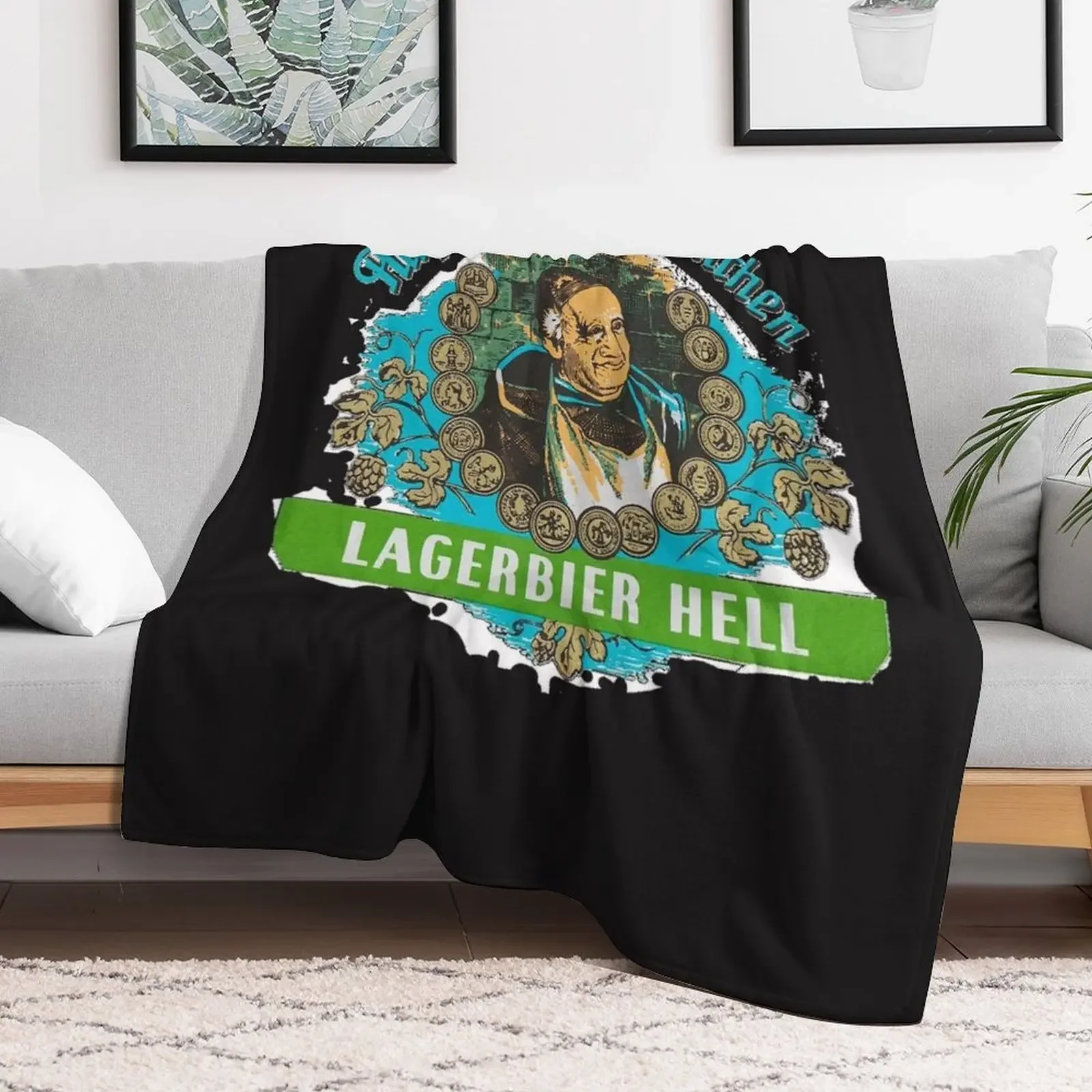 Augustiner Munich Beer...Lagerbier Hell Classic T-Shirt Throw Blanket Quilt Luxury Designer Custom Bed Fashionable Blankets