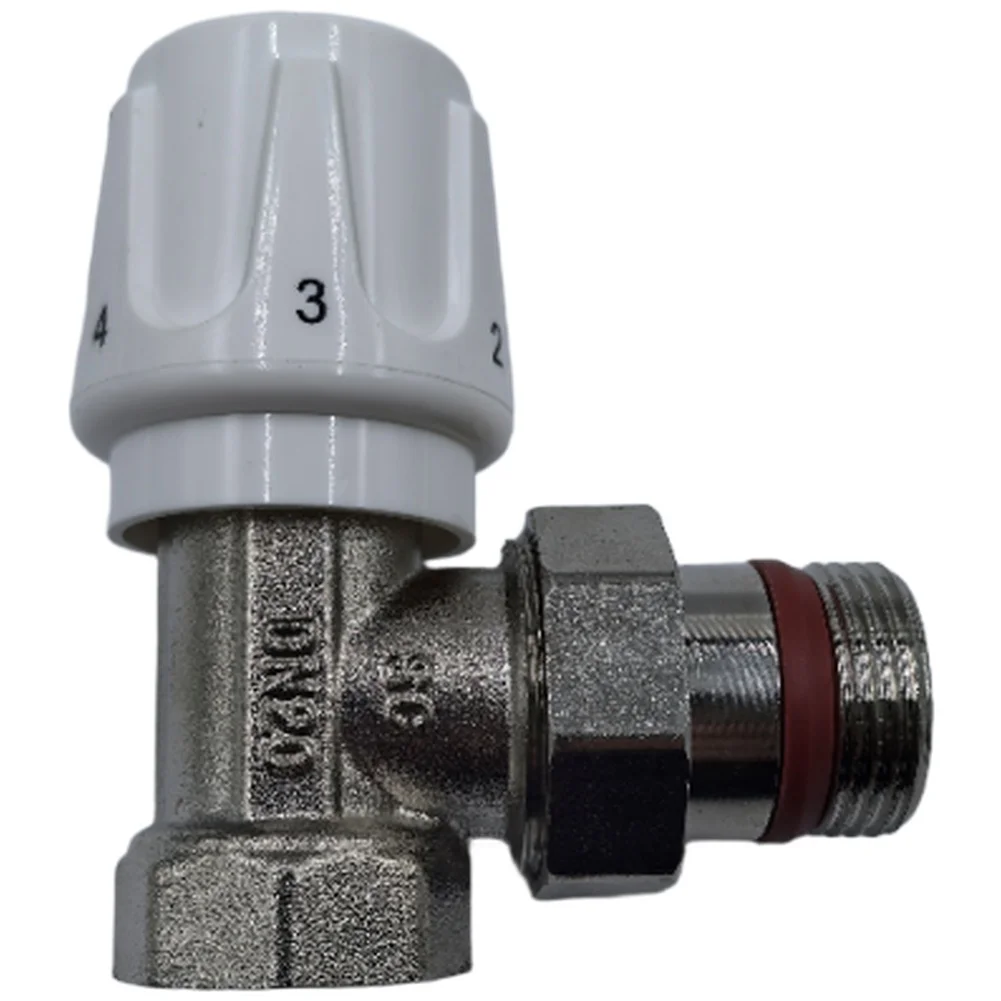 Temperature Control Radiator Thermostat Suitable for Home and Office Use Featuring Brass Construction and Minimalist Design