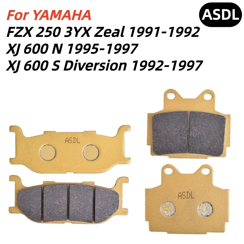 Motorcycle Front Rear Brake Pads Set For FZX250 3YX Zeal 1991-1992 XJ600 N 1995-1997 S Diversion 1992-1997 FZX 250 XJ 600