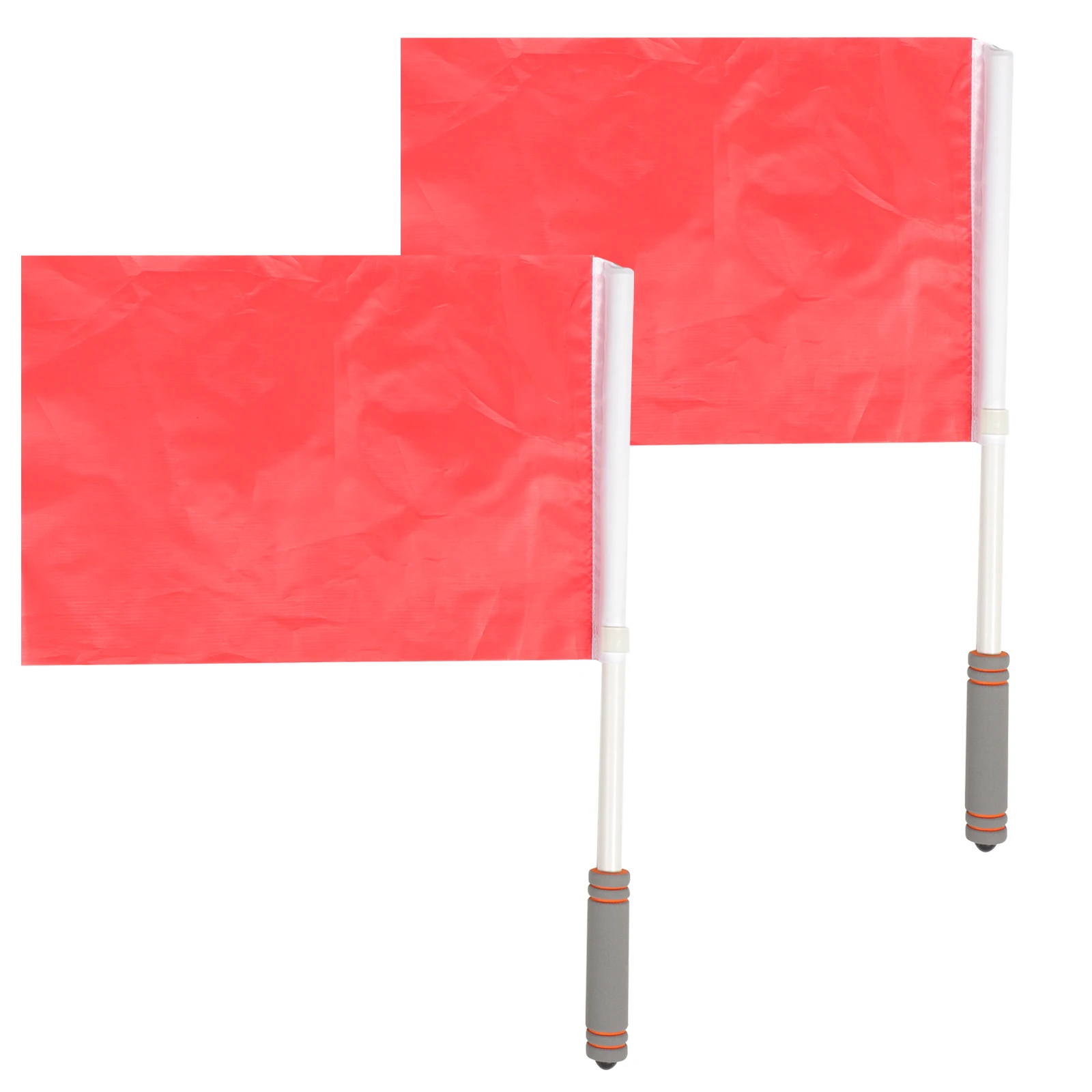 

2pcs Red Referee Sports Equipment Signal Flags for Soccer Football Competition Portable Solid Color Flags