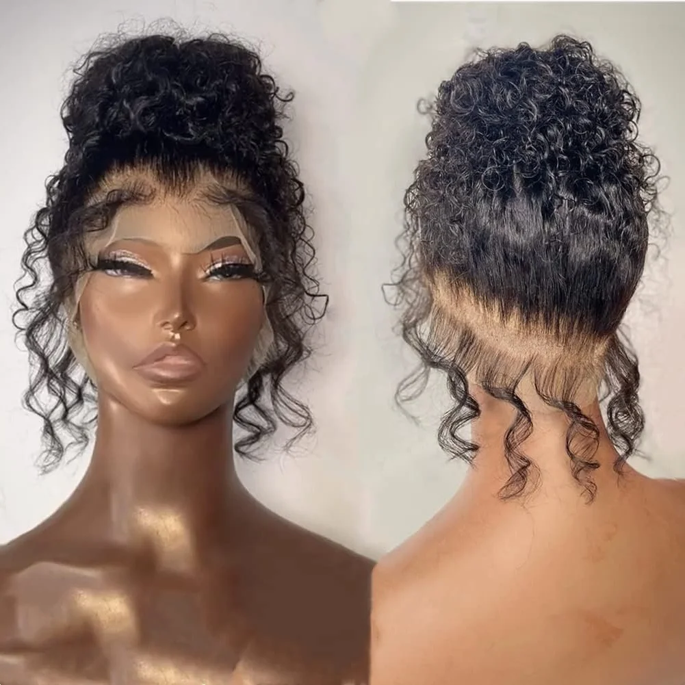 

Hidden Strap Real Full Lace Front Wigs Human Hair Invisible 200% Density Strap Bleached Konts Water Wave 360 HD Lace Frontal Wig