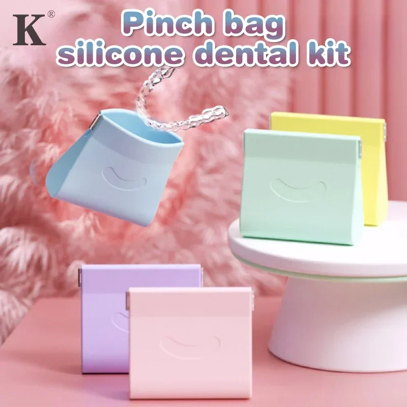 

1PCS Silicone Denture Tray Box Vent Holes Dental Denture Box ​False Teeth Protective Case Dental Braces Retainer Storage Case