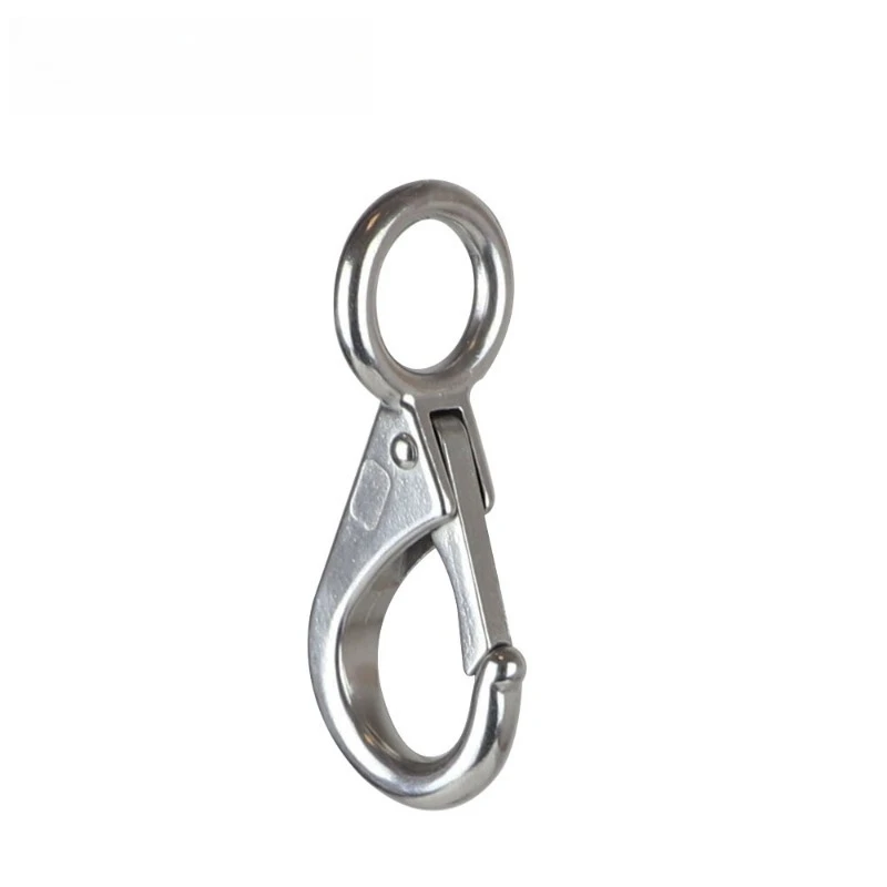 Stainless steel directional hook, fixed spring hook, marine webbing hook, yacht sailing hook marine hardware