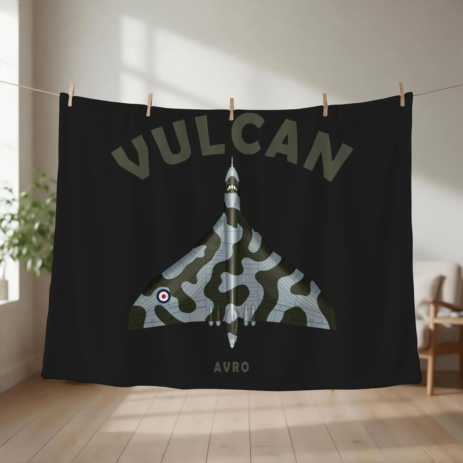 The Vulcan Bomber Blueprint Throw Blanket couch cozy soft plush fuzzy picnic outdoor blanket