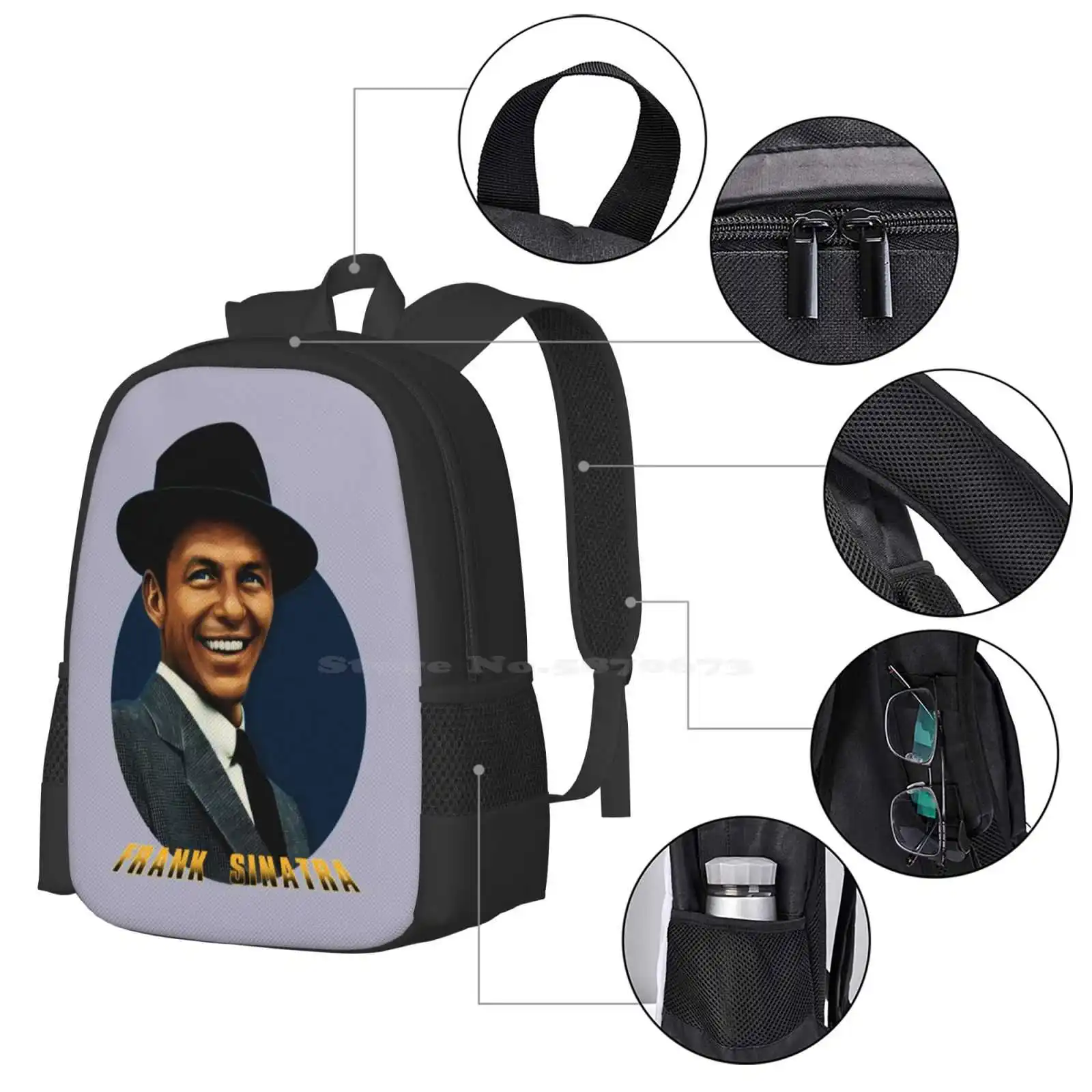 Frank Sinatra New Arrivals Unisex Bags Student Bag Backpack Tina Sinatra Frank Sinatra Christmas My Way Sinatra Frank Sinatra I