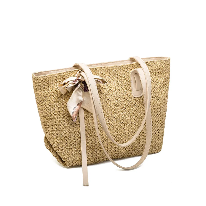 

Straw weaving women handbag Large capacity Summer New Fashion Lady Beach Bag Brand Luxury big Totes Travel ladies Shoulder Bags