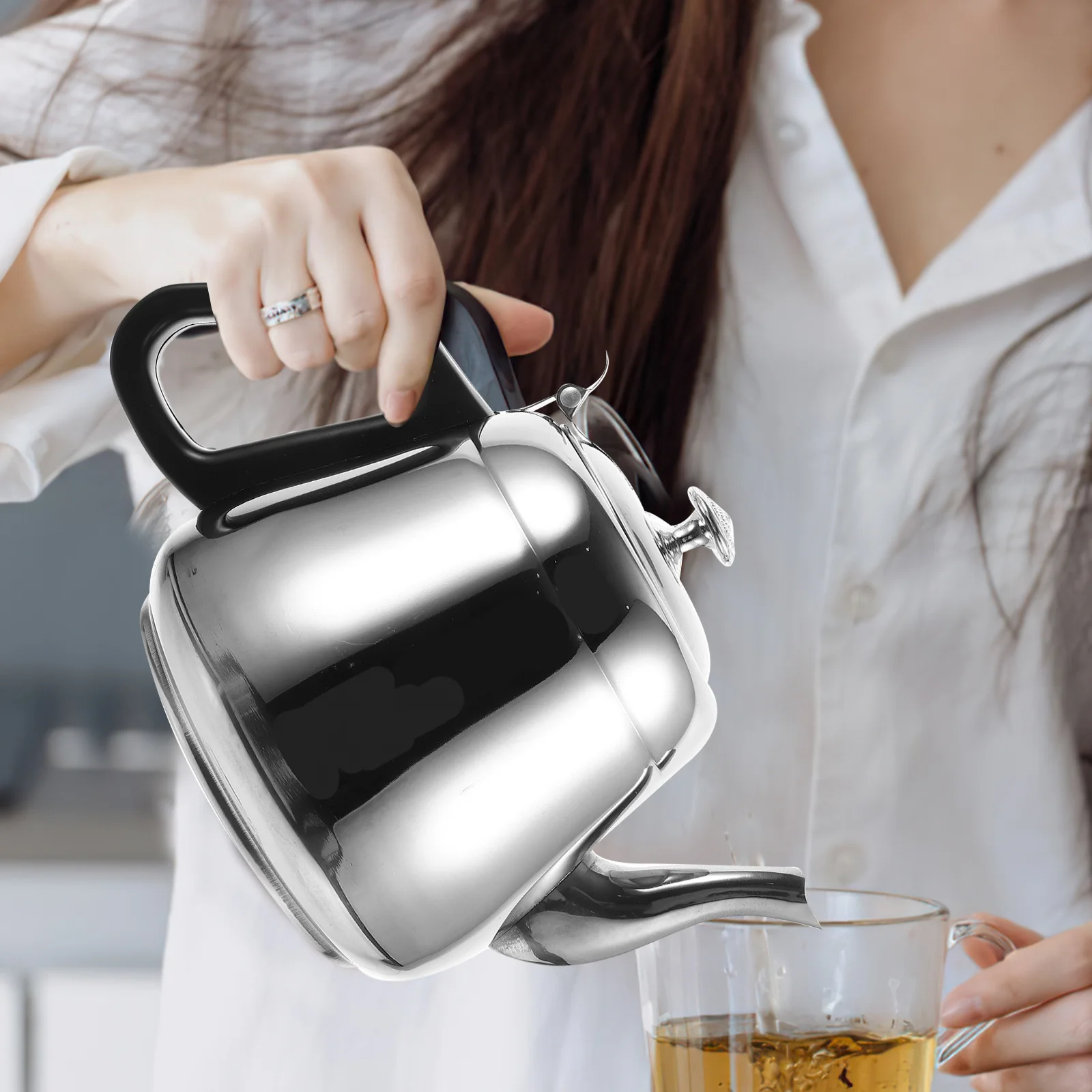 

Stainless Steel Tea Kettle Thicken Design Large Capacity Stovetop Boiling Water Heater Rust Resistant Quick Heating Easy