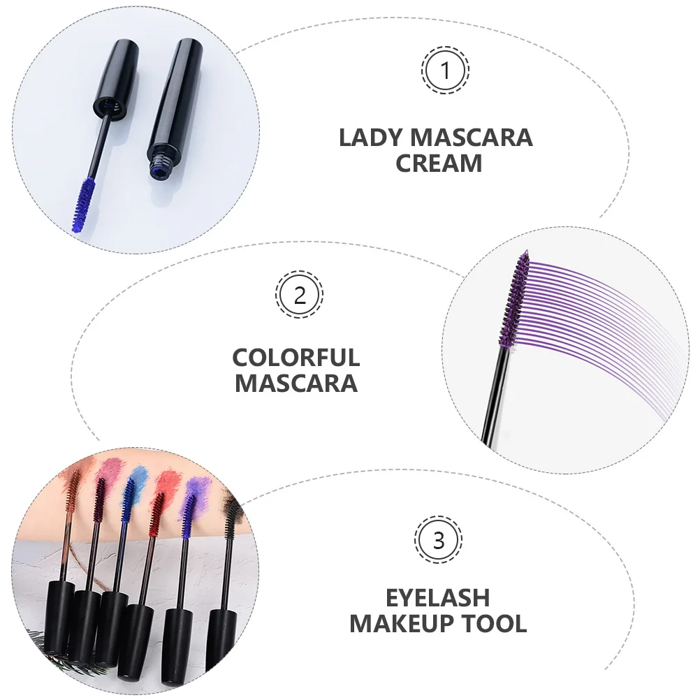 6 pz 3D Lash Mascara Impermeabile Arcobaleno Colore Volume Lunghezza Istantaneo Definido Curl Ciglia Trucco Mascara Crema Da Indossare Lungo