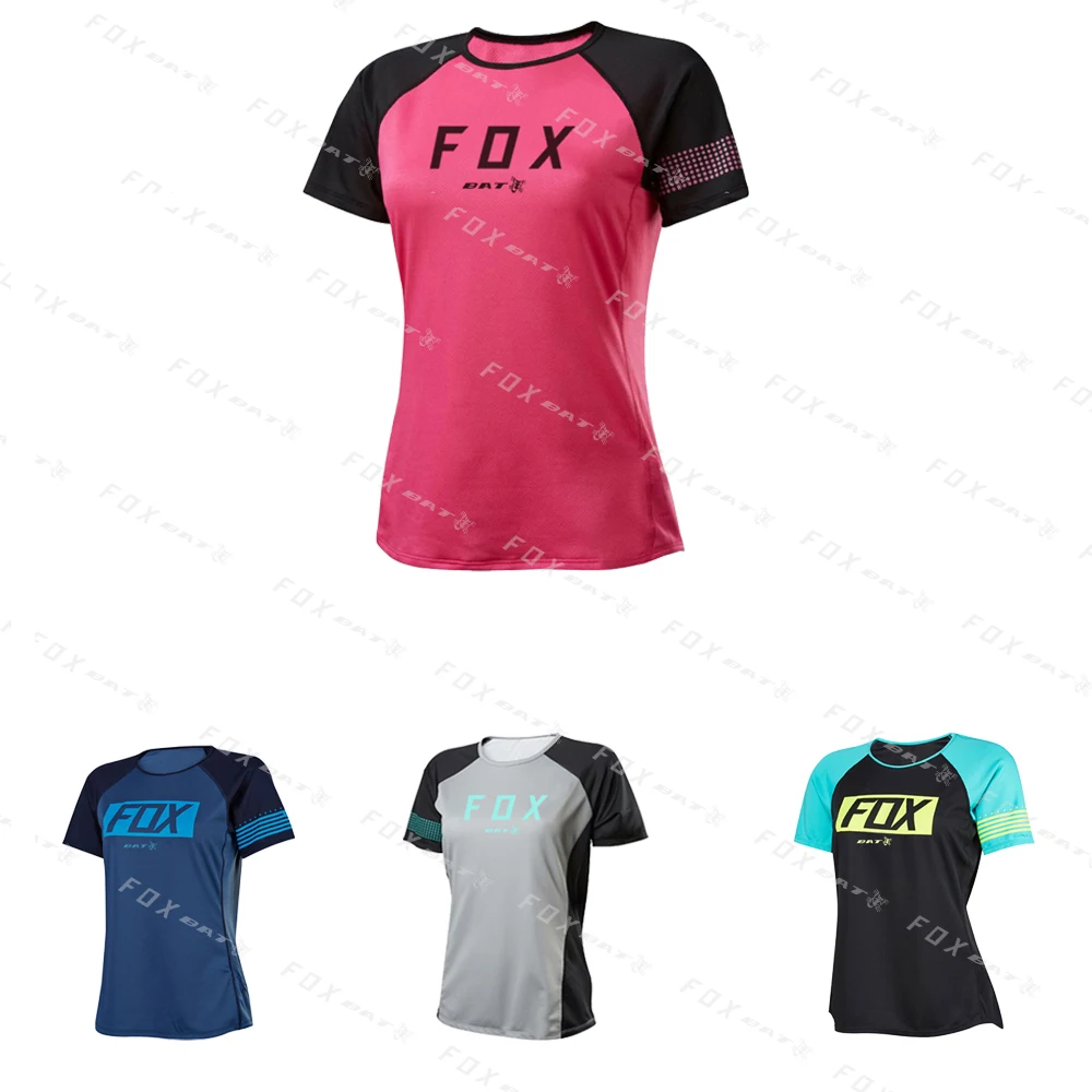 

Women's Short Sleeves Downhill Jersey DH Off Road Mountainbike Bat Fox Mtb Quick Drying Jersey Motocross Mountain Cycling Jersey