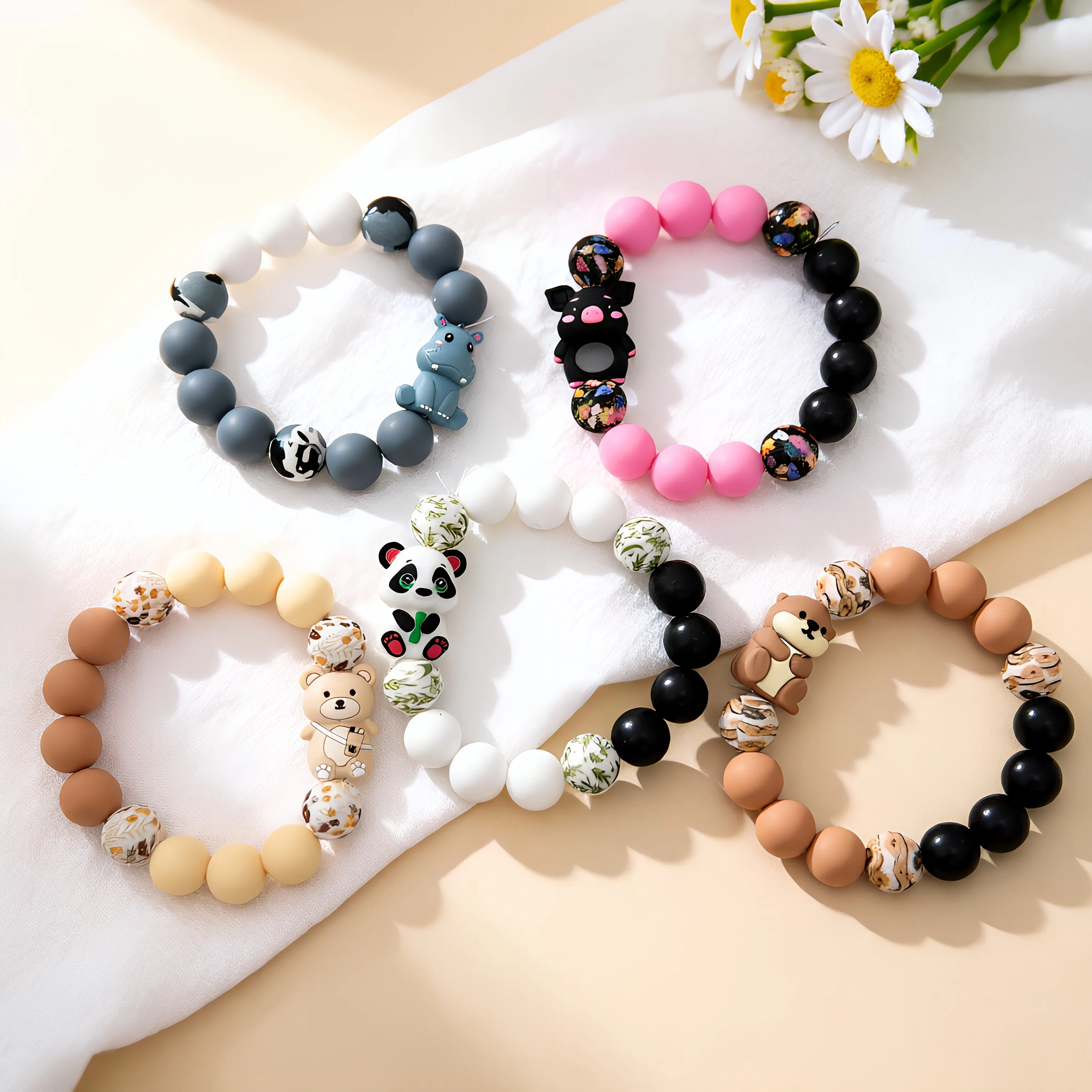31/75-teiliges 3D-Tierkombinations-Silikonperlen-Set für DIY-Halsketten, Armbänder, Dekorationen, Stifte, Schmuckanhänger usw. Geburtstagsgeschenk für die Feiertage – Detail 2