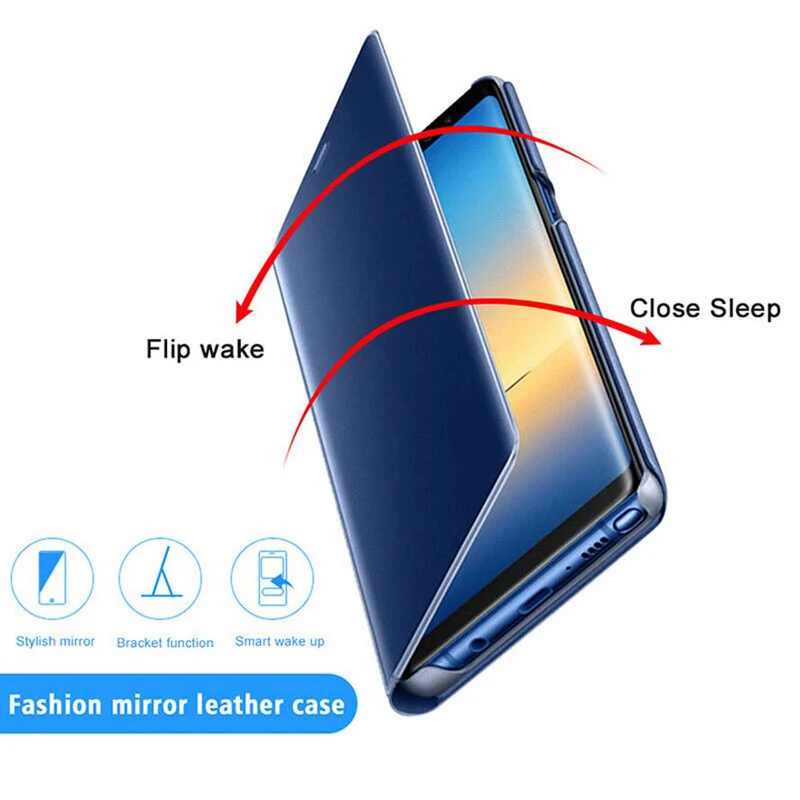 For OPPO A53 Smart Mirror Flip Case For Oppo A53 CPH2127 Luxury Shockproof Cover Mirror View Phone Shell Stand Holder Coque