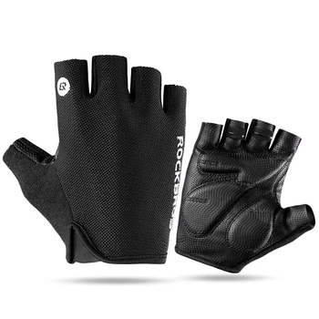 ROCKBROS Bike Gloves Half Finger Summer Breathable Anti-slip SBR Pad Shockproof MTB Road…