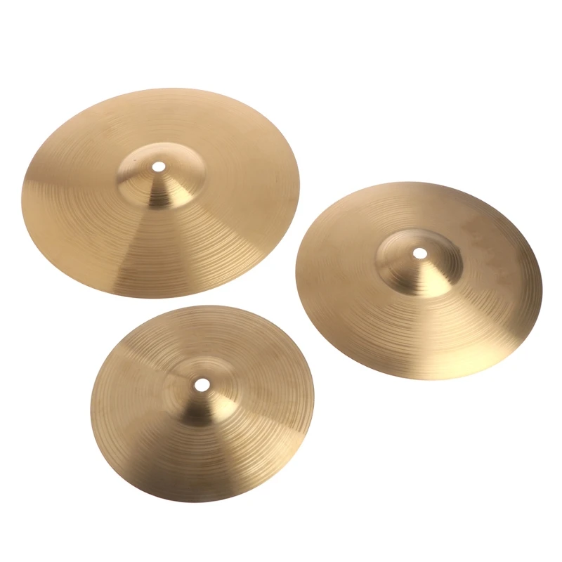 Brass Crash Cymbal Drum Percussion Instrument Beginners Professional Performance Accessory for Drum Player 8/10/12 Inch Size