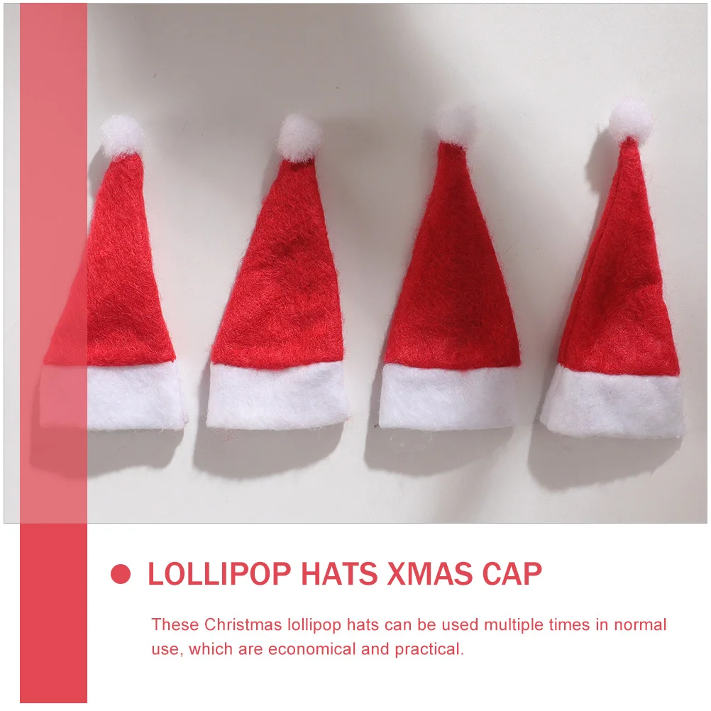 20 Pcs Christmas Candy Hat Cylinder Santa's Party Mini New Year Hats Lollipops Dedicated