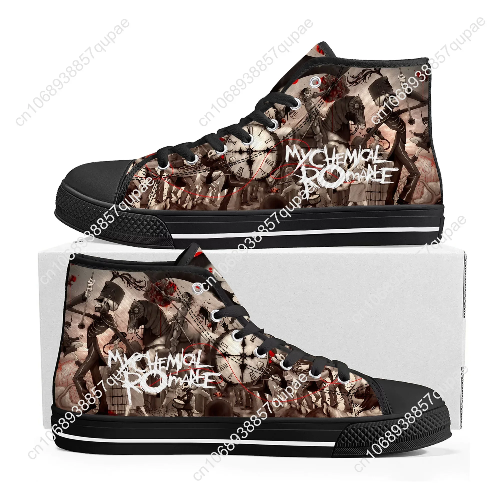 My Chemical Romance Rock Band High Top High Quality Sneakers Mens Womens Teenager Canvas Sneaker Casual Couple Shoes Custom Shoe