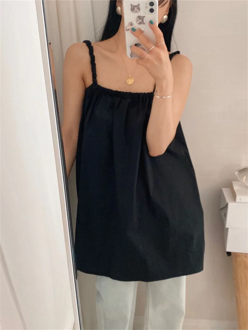 

PLAMTEE Outwear Solid Tank Tops Women Minimalist All Match Casual 2023 Gentle Mujer Office Lady Chic Slim New Loose Daily Sexy