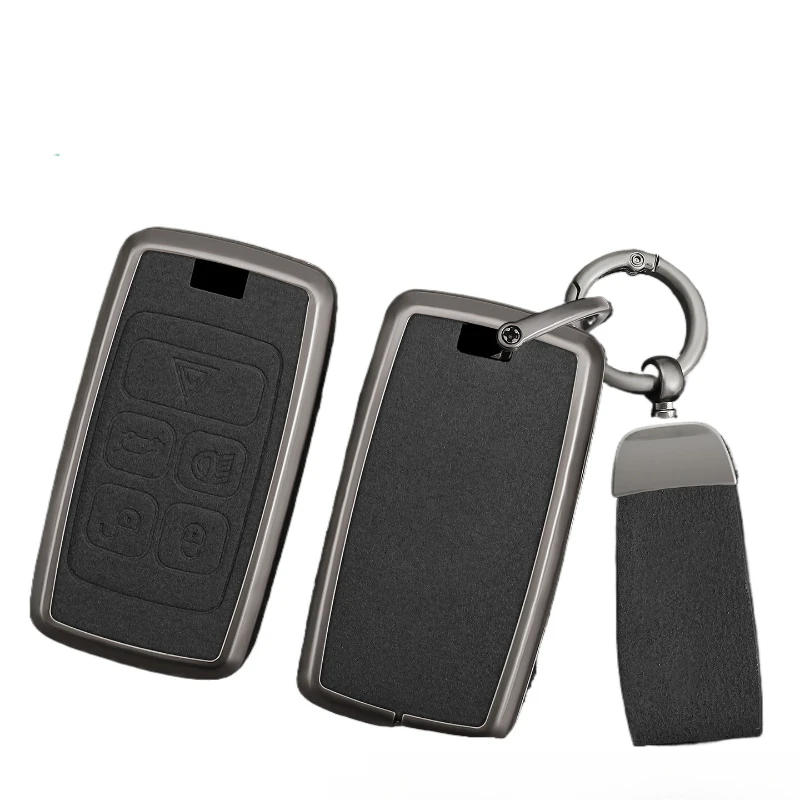 

Key Fob Cover for Land Rover Range Rover Sport/Velar/Evoque/Discovery 4/Freelander 5 & Jaguar - KeyCase Shell with Keychain