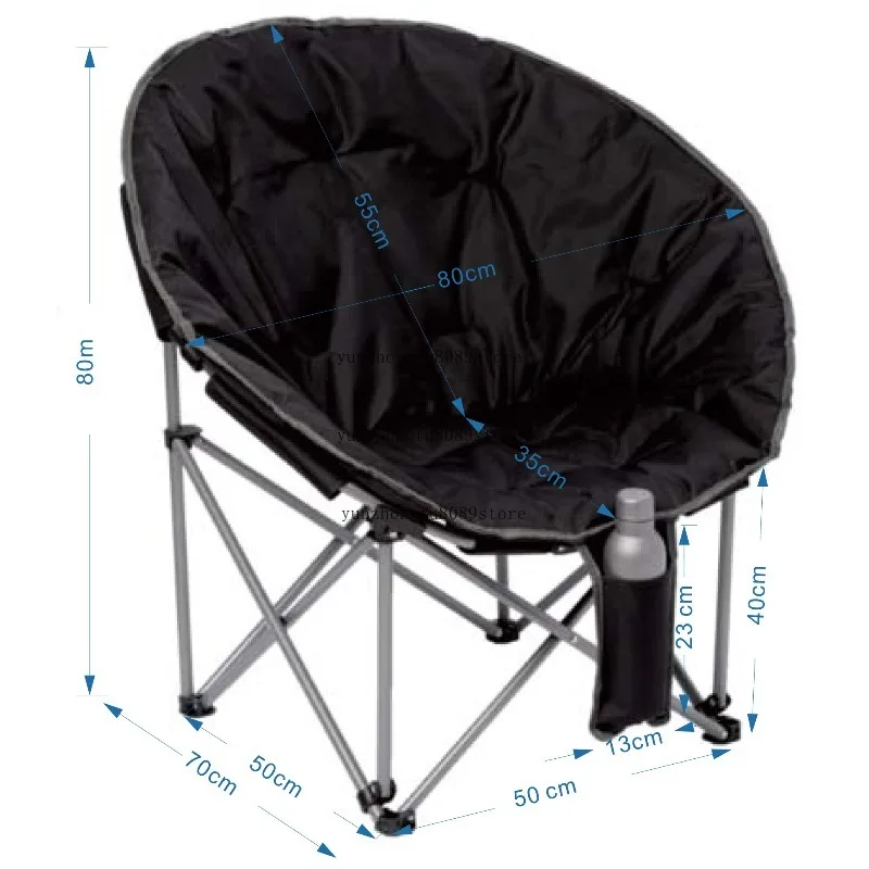 Oversized Padded Camping Moon Chair, Foldable Outdoor Chair with Storage Bag, Cup Holder and Backpack Design view 5