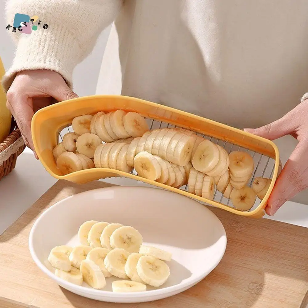 

Safe Banana Slicer Manual Labor-saving Banana Cutter Slicer Slicing Tools .Easy to Clean Ham Sausage Cutter Kitchen