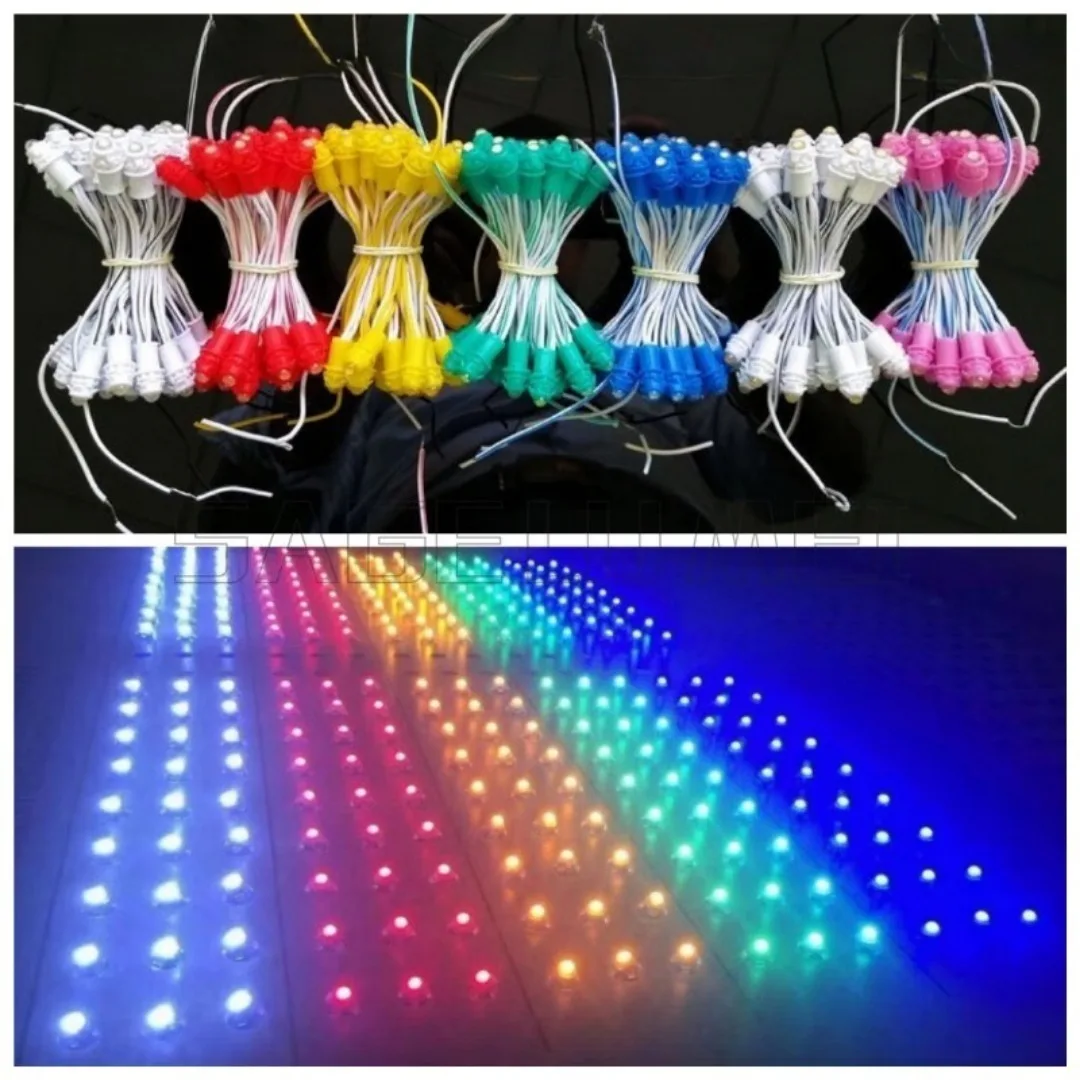 9mm ﻿   単色 50-500 個 DC12V Led モジュール 7 色 Led ライトストリング Led ポイント照明広告ディスプレイ防水 IP67