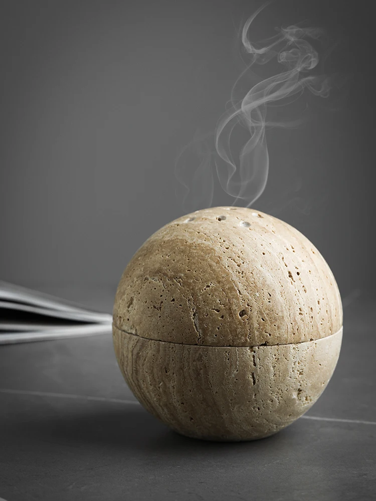 

Decorative Yellow Cave Stone Incense Burner ential Oil Diffuser Meteorite Sle round ape Candle Heated l Cave Sto...