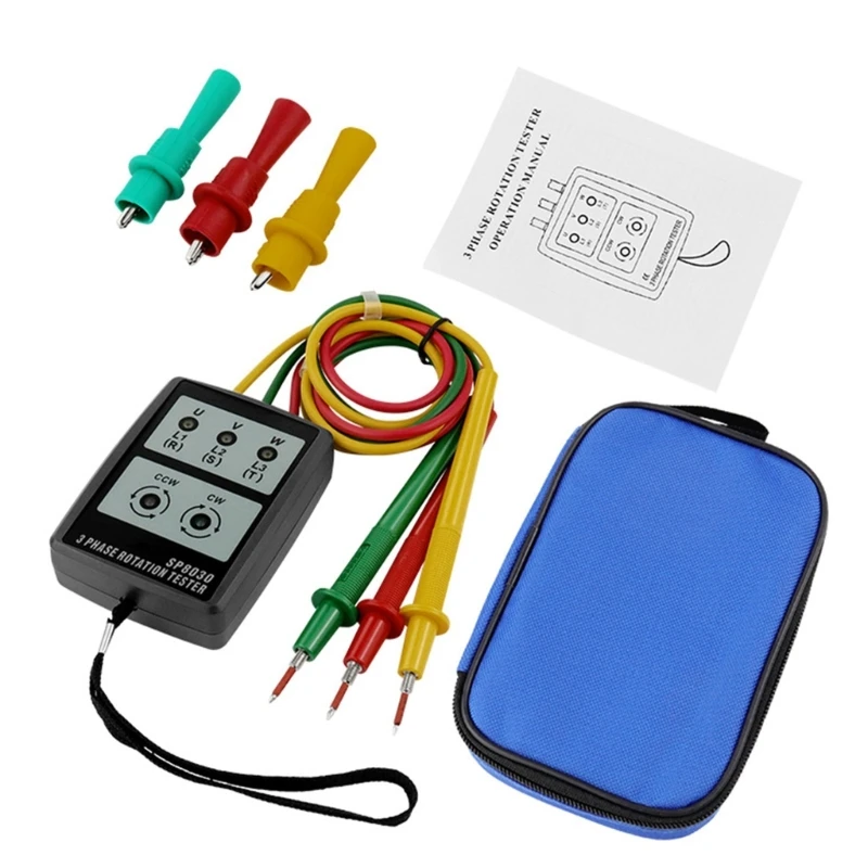 

3 Phase Sequences Rotation Tester Detectors Meter Phase with LED Phase