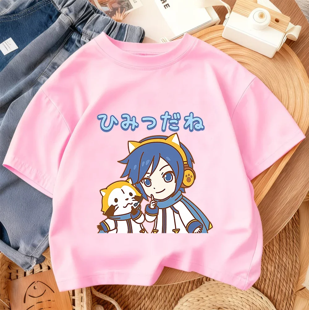 

Летняя футболка с круглым вырезом для мальчиков и девочек, повседневная одежда Hatsune Miku, милая модная футболка с рисунком в стиле кавай, уличный стиль, 3-14 лет