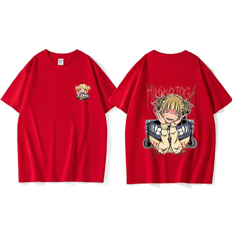 Anime My Hero Academia Himiko Toga Print T Shirt Couple student street sports casual T-shirt