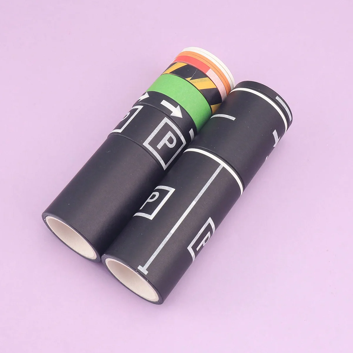 13 ロール道路パターン和紙テープセット - DIY カーゲームデコレーション、スクラップブッキング、ギフトラッピング & 学生文具、簡単に引き裂ける