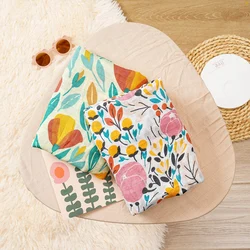 Elinfant 2PCS Baby Bath Towel Muslin Swaddle Blankets Bamboo Cotton Newborn Photography Blanket