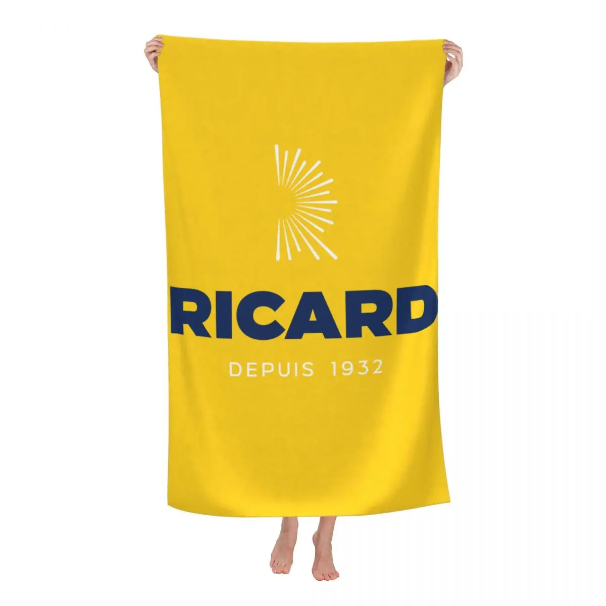 Custom Marseille France R-Ricards Logo Absorbent Microfiber Bath Beach Towel Quick Dry Bathroom Sports Towels