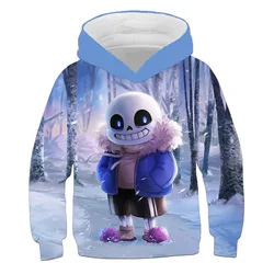 Hoodies 3d Print Hot Game Undertale Sans Sweatshirts Boys Girls Unisex Hooded Fashion Sweatshirts kids Cartoon Clothes Coat