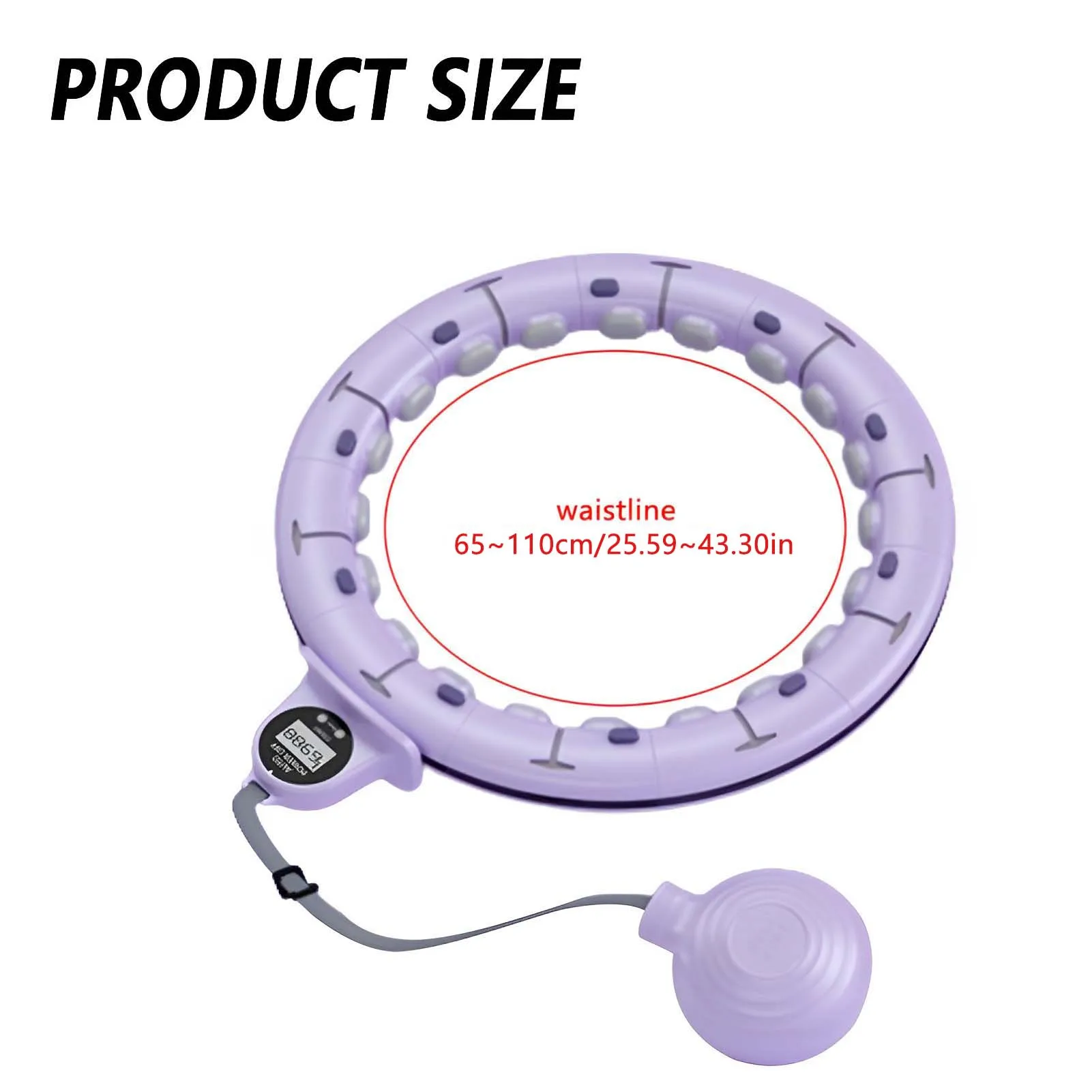NONE Smart Weighted Fitness Hu La Hoop Fitness-Massage-Übungskreis mit Ball und Zähler für Erwachsene zur Gewichtsreduktion 6