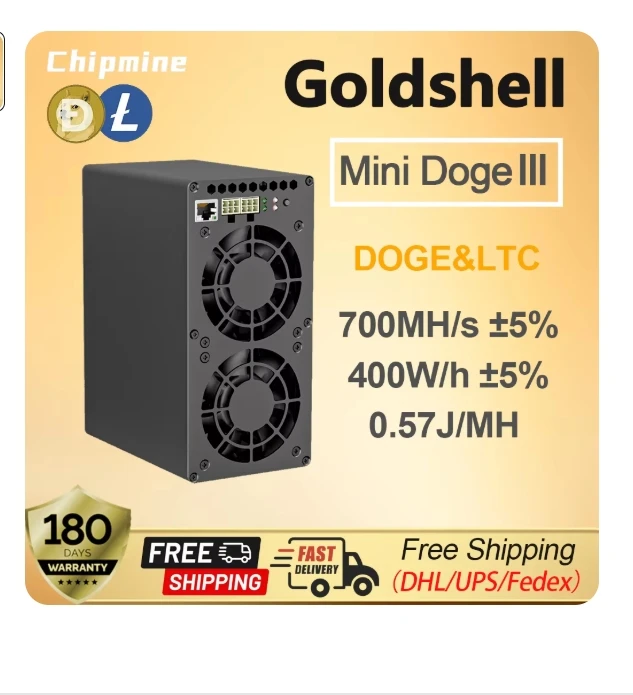 عرض مبيعات مخفضة جديد Goldshell MINI DOGE III WiFi Miner Doge & LTC Coin Mining 700MH_s معدل تجزئة عالي