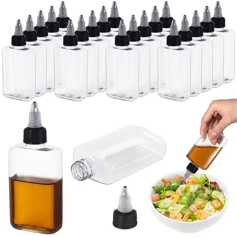 50Pcs Oil Squeeze Bottles 3.4oz Bottles Camping Leakproof Squeeze Condiments Small Liquid Containers For Liquids Inks Sauce